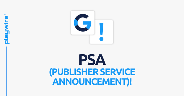 PSA (Publisher Service Announcement)!