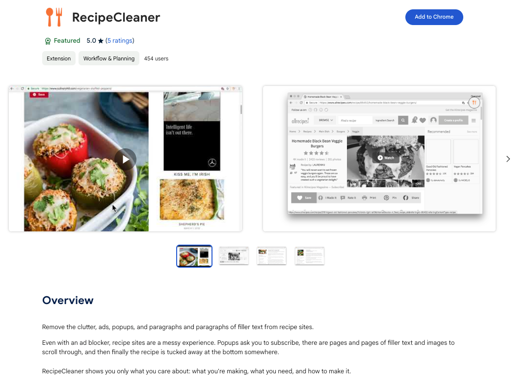 RecipeCleaner Site