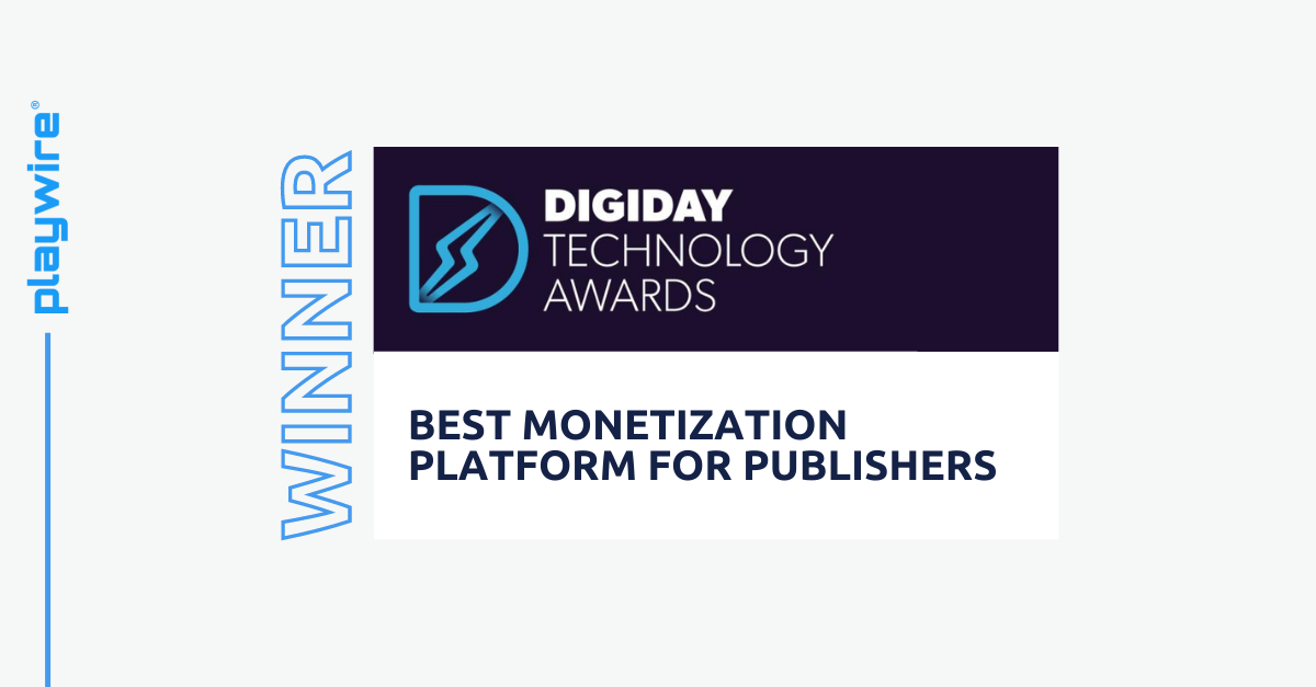 Playwire Wins 2020 Digiday Technology Award for Best Monetization Platform
