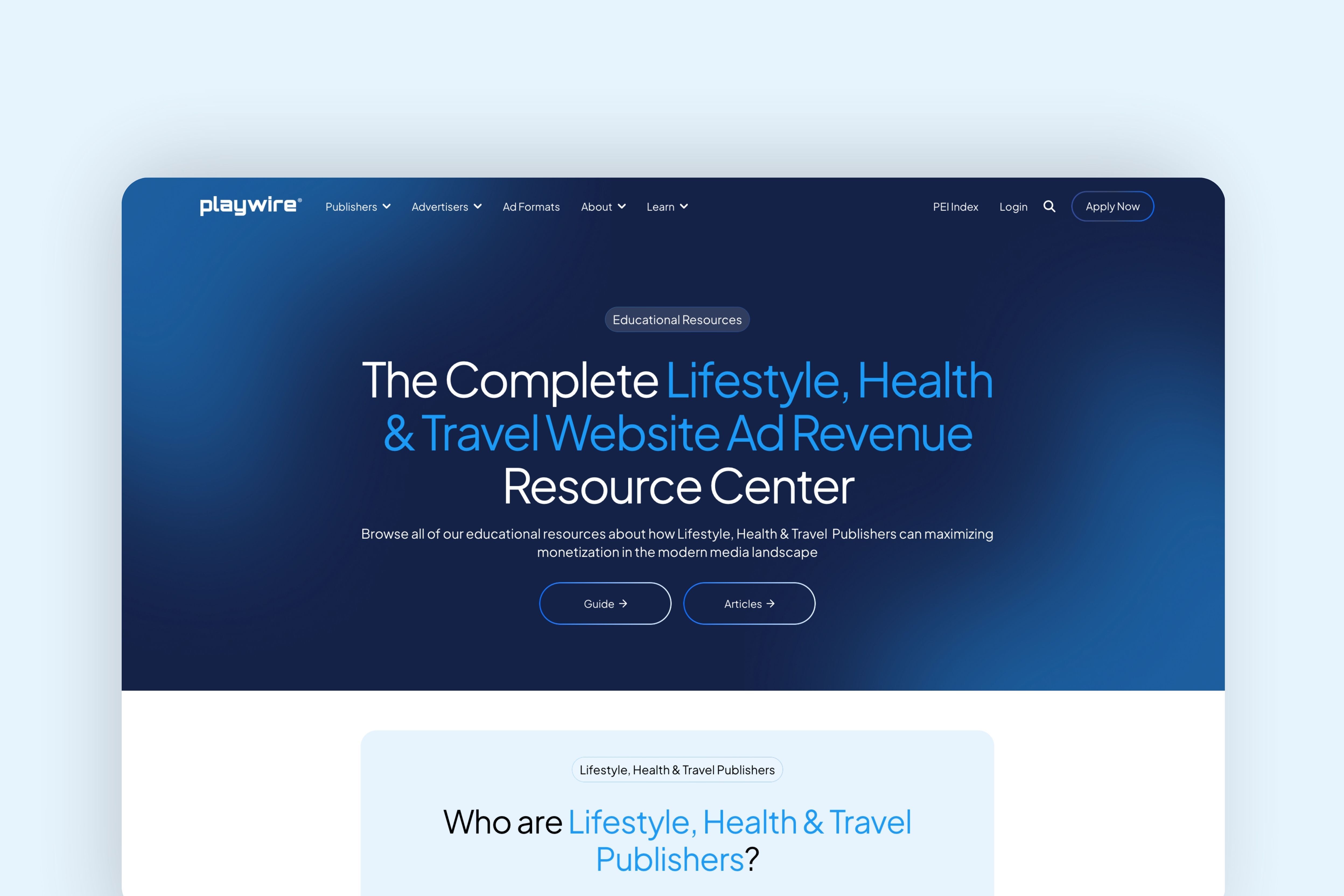 The Complete Lifestyle, Health & Travel Website Ad Revenue Resource Center